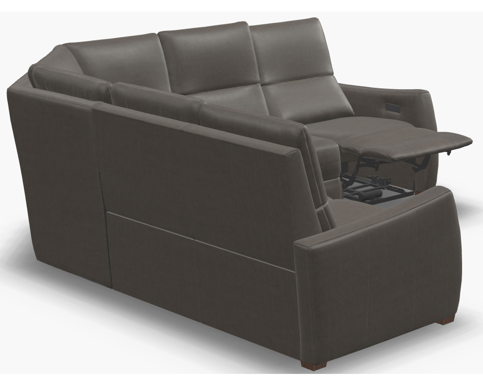 Luna 40110 Triple Power Reclining Sectional (+100 leathers) - Layout C: Three Piece Reclining Sectional (2 recliners) 98" x 98"