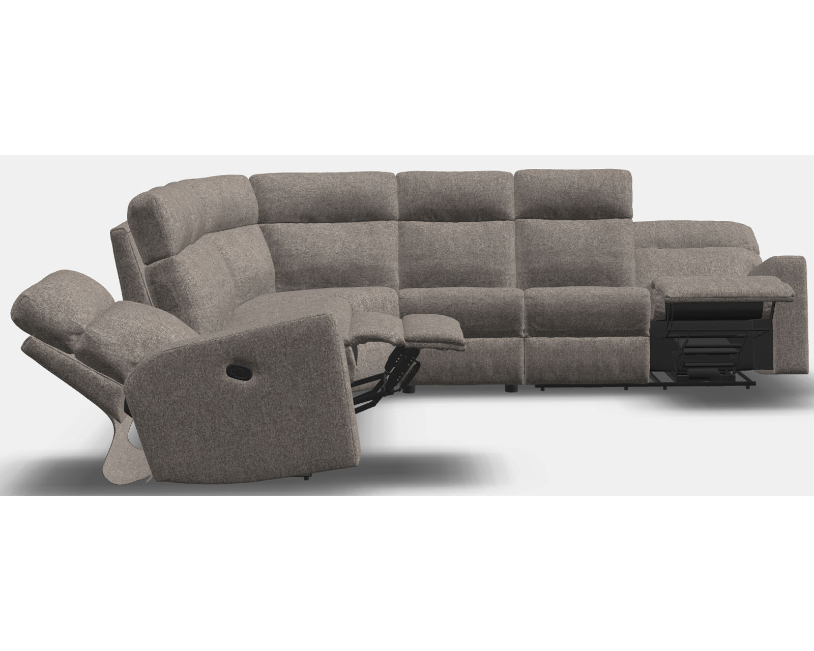 Oakwood 41049 Reclining Sectional (50+ fabrics) - Layout C: Five Piece Reclining Sectional 137" x 137"