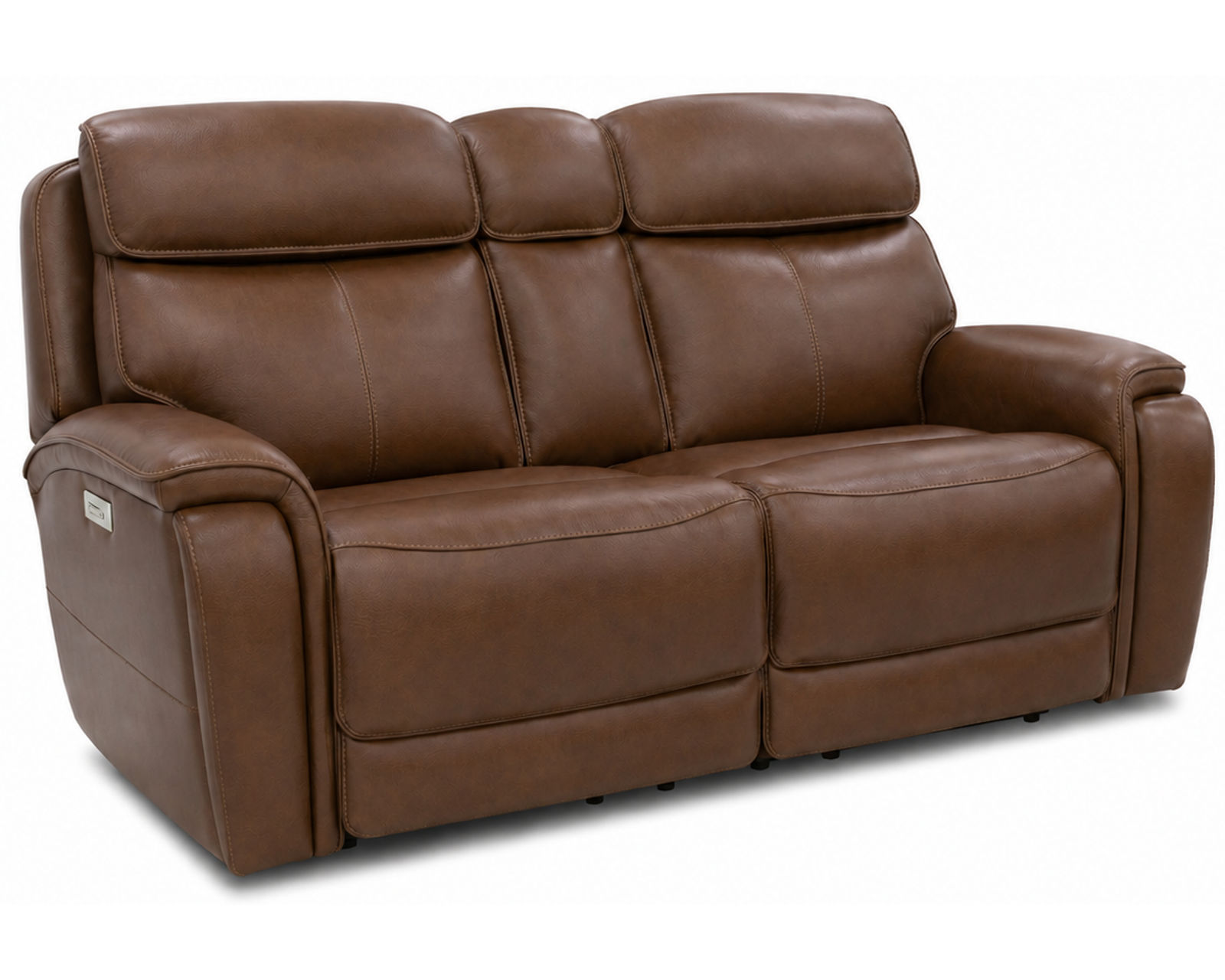 Walker 1580-72 Triple Power Leather Reclining 90" Sofa w/Drop down table(2 colors) - Walker 78" Power Reclining Console Loveseat w/ Power Headrest & Lumbar