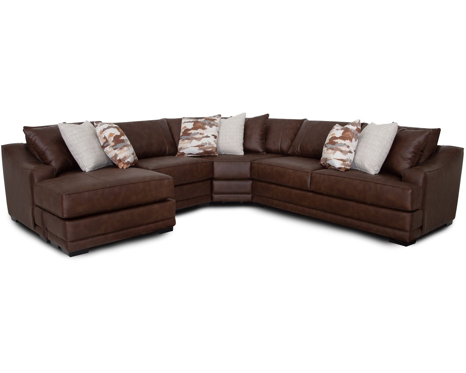 Highlands 893 Modular Sectional (Big Comfort. Flexible Design. The Rich Look of Leather) - Layout C: Three Piece Sectional 62.5" x 137" x 137"