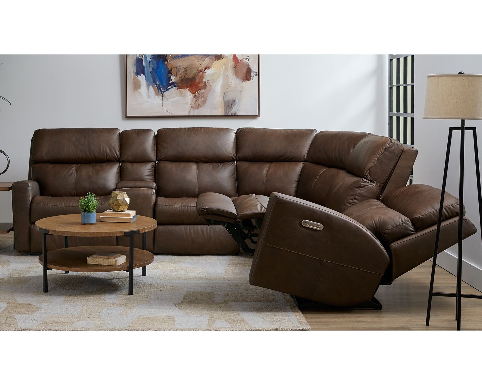 Score 2805 Leather Triple Power Reclining Sectional (+20 leathers) - Top-Grain Genuine Leather