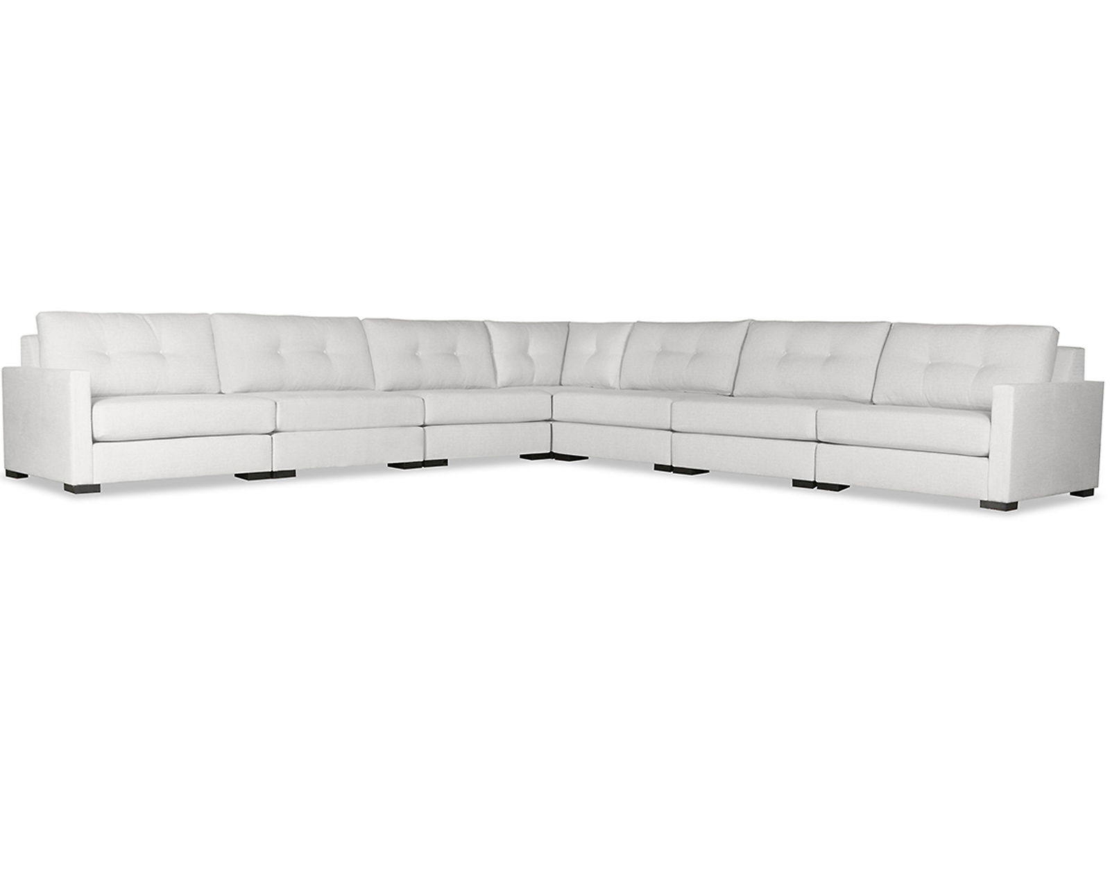 Chester Buttoned 7 Pieces Modular Sectional (Choice of Colors) - Chester Buttoned 7 Pieces Modular Sectional in White