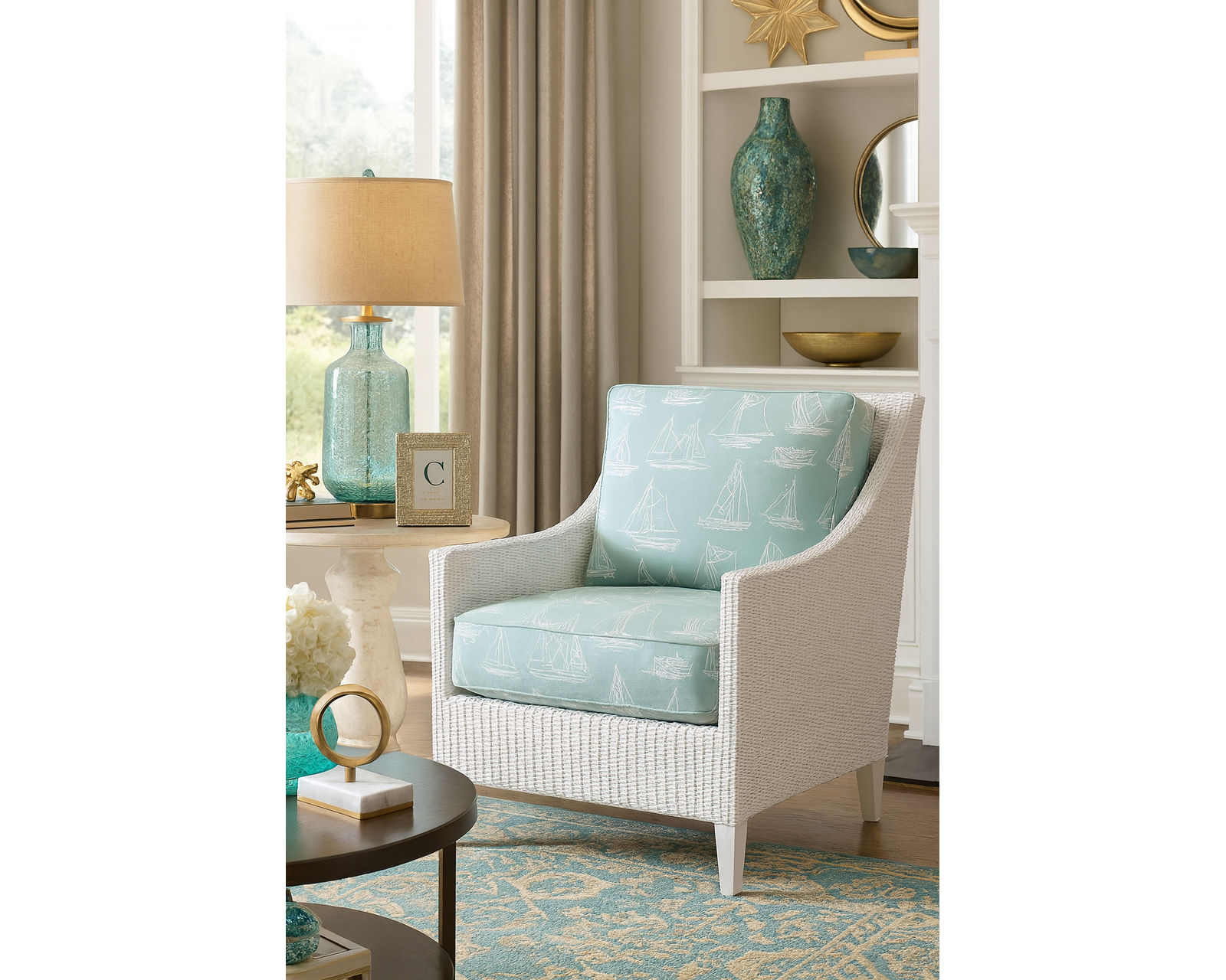 Long Beach 76" Rattan Sofa (+28 finishes +69 fabrics) - Long Beach Rattan Chair