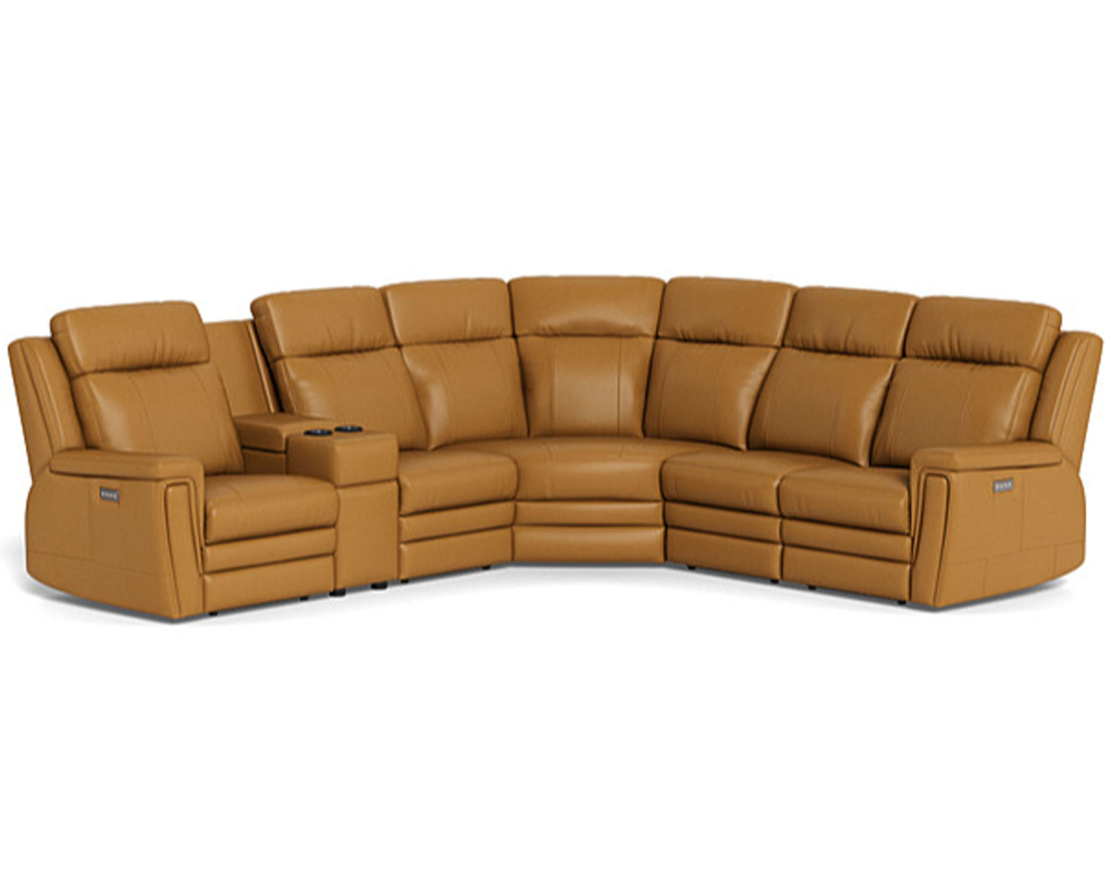 Asher 41065 Power Headrest Power Reclining Leather Sectional (+100 leathers) - Layout A: Five Piece Sectional 109" x 109" (2 Recliners)