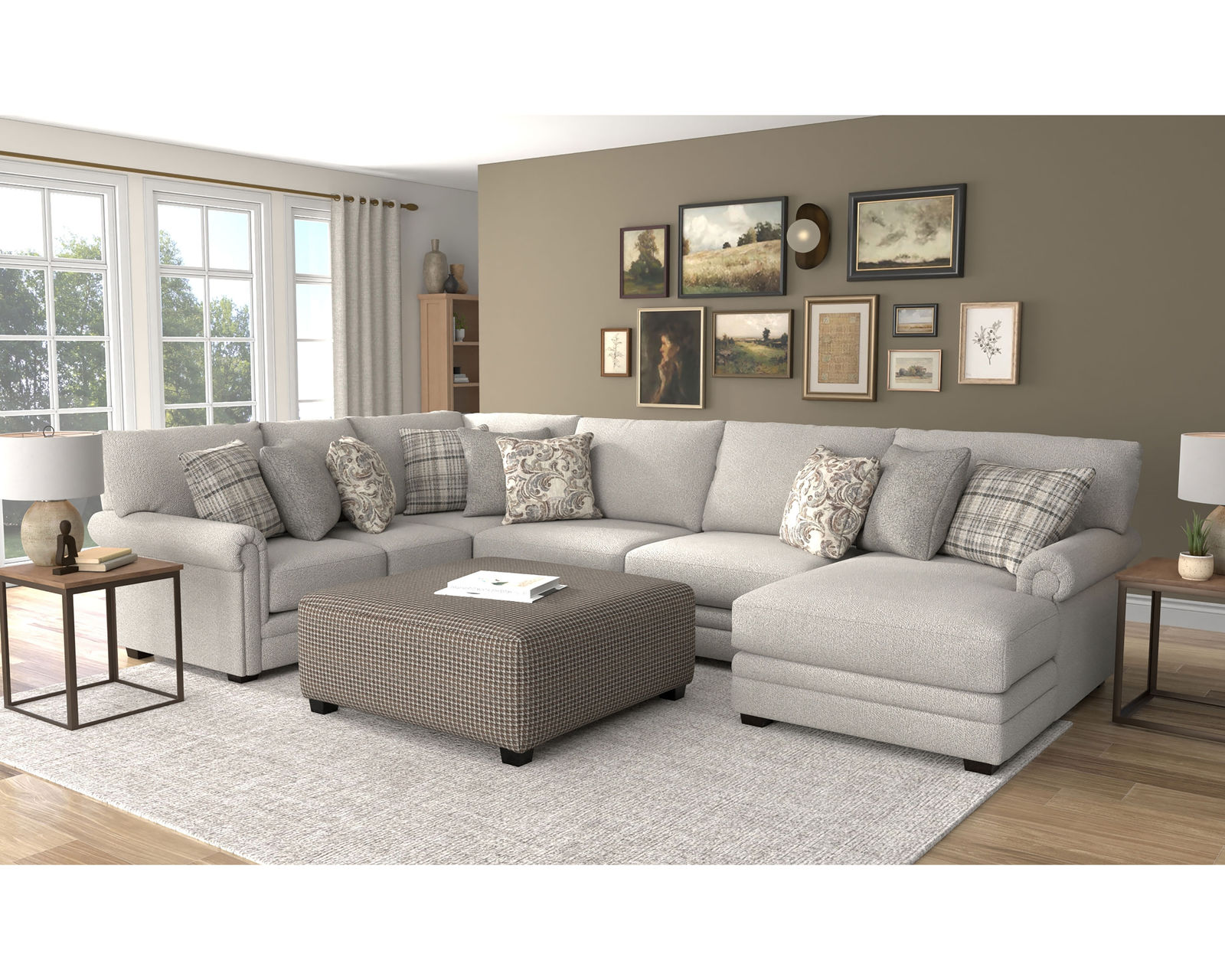 Livingston 3345 Modular Sectional (includes pillows) - Layout G: Three Piece Sectional 97" x 154" x 66" (ottoman available)