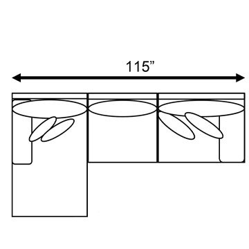 Layout B: Two Piece Sectional - 68" x 115"