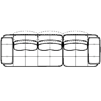 Layout H: Two Piece Sectional 136" Wide