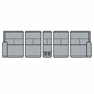 Layout B: Five Piece Reclining Sectional 161" Wide (2 Recliners)