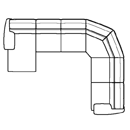 Layout D: Six Piece Reclining Sectional (3 recliners). 146" x 116"
