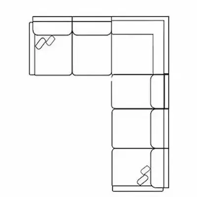 Layout D: Five Piece Reclining Sectional (3 Recliners) 111" x 133"