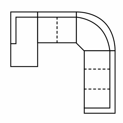 Layout J: Four Piece Sectional 124" x 125"
