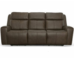 Barnett Power Reclining Sofa with Power Headrests and Lumbar (Dark Brown leather) 87" - in stock