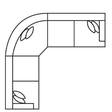 Layout A: Five Piece Sectional 128" x 128"