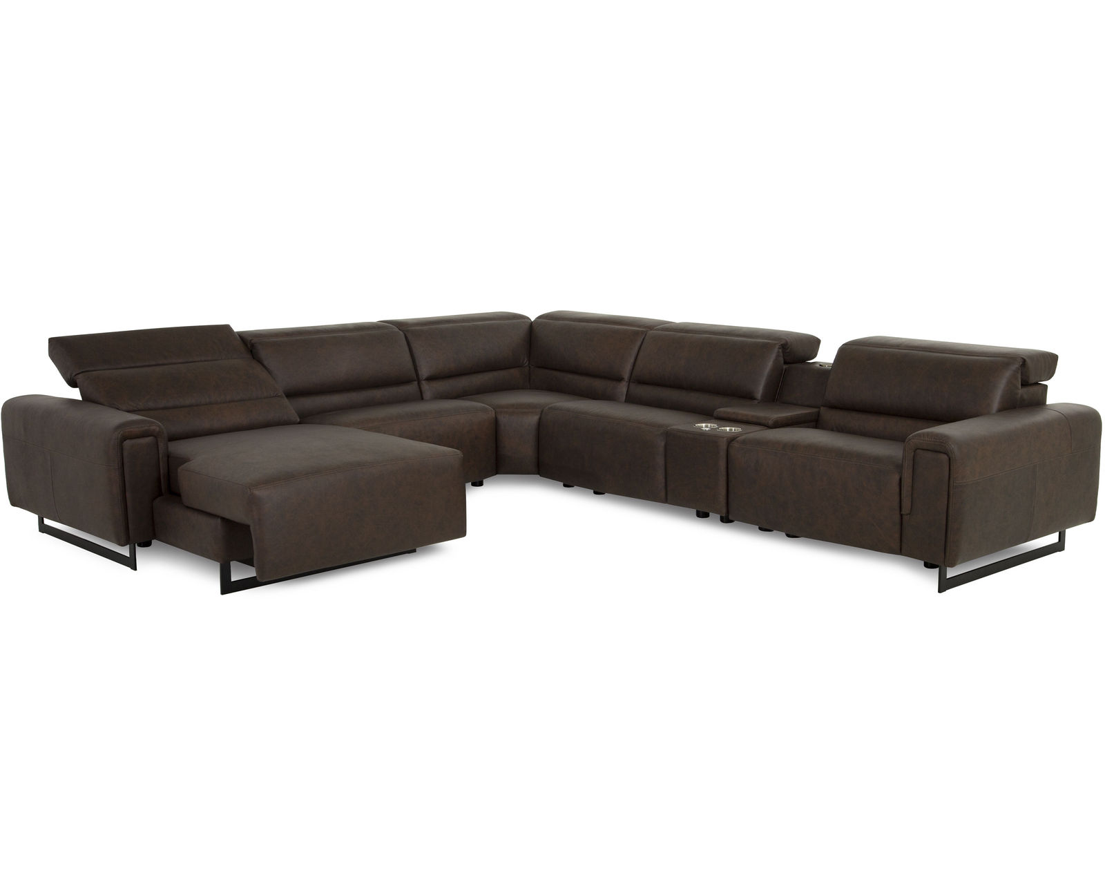 Armina 44010 Power Headrest Power Reclining Sectional (+50 fabrics) - Layout A: Six Piece Chaise Reclining Sectional 136" x 123"