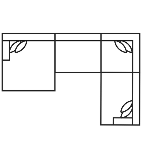 Layout G: Four Piece Sectional 43.5" x 154" x 102.5"