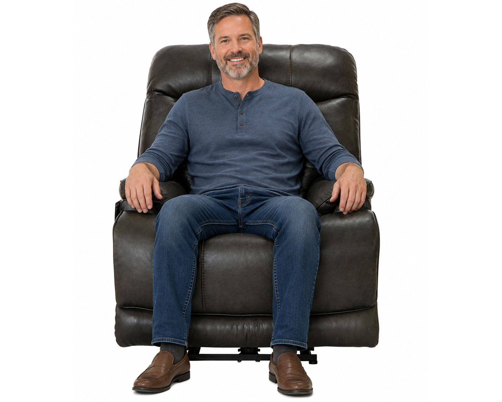Naples Power Headrest Power Lay Flat Recliner w/Extended Ottoman - Italian Leather Luxury, Lay-Flat Relaxation & Extended Head-to-Toe Support (2 colors) - Comfort That Goes the Distance.