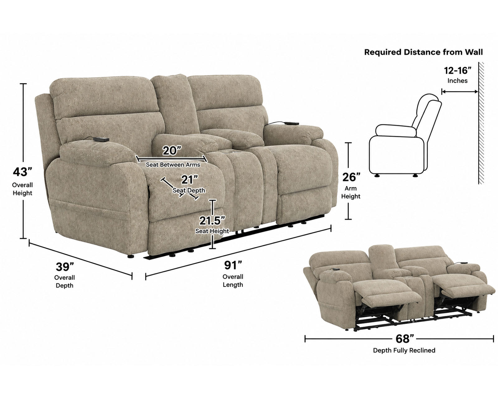 Regenerator Dual Lift Loveseat with CR3 Heat & Massage, Zero Gravity & Nanobionic Performance Fabric (2 colors) - A Better Way to Sit, Sleep & Stand.