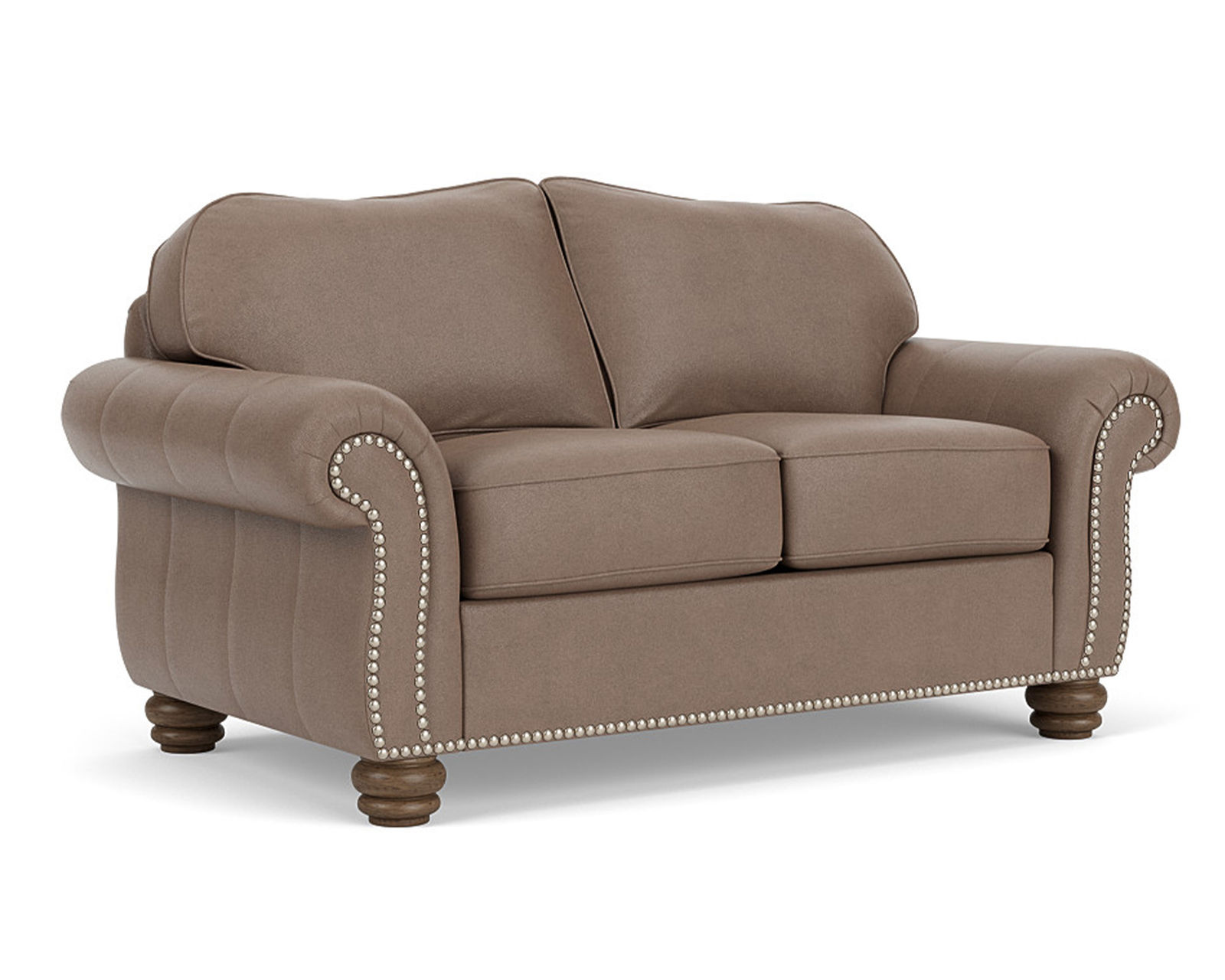 Bexley 3648 Leather Nailhead Loveseat (+50 leathers) - 	Bexley Nailhead Leather Loveseat