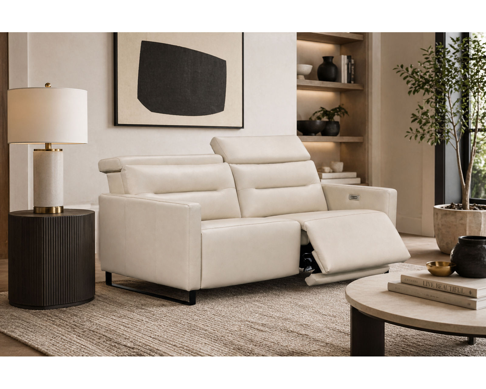 Cleo Dual Power Reclining Sofa — Available in Standard & Wide Cushions, 140+ Leather Options, and 74", 79", or 105" Widths - Premium Comfort Without Compromise
