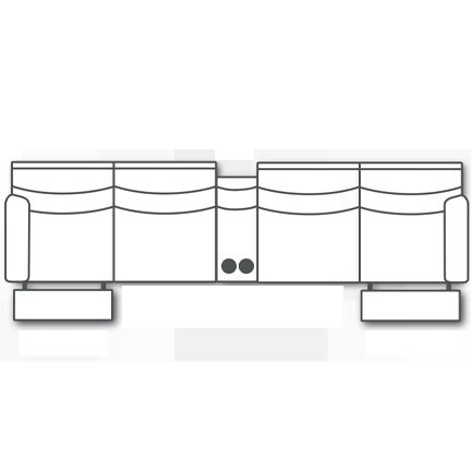 Layout A: Five Piece Sectional 129" wide (two recliners)
