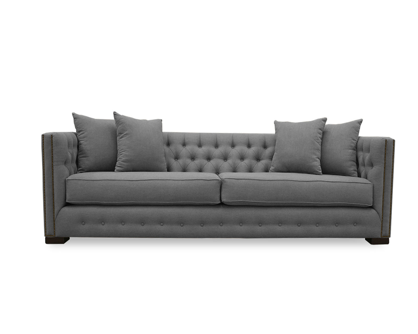 Mirel Tufted Sofa 80" (Choice of Colors) - Mirel Tufted Sofa 80" in Grey