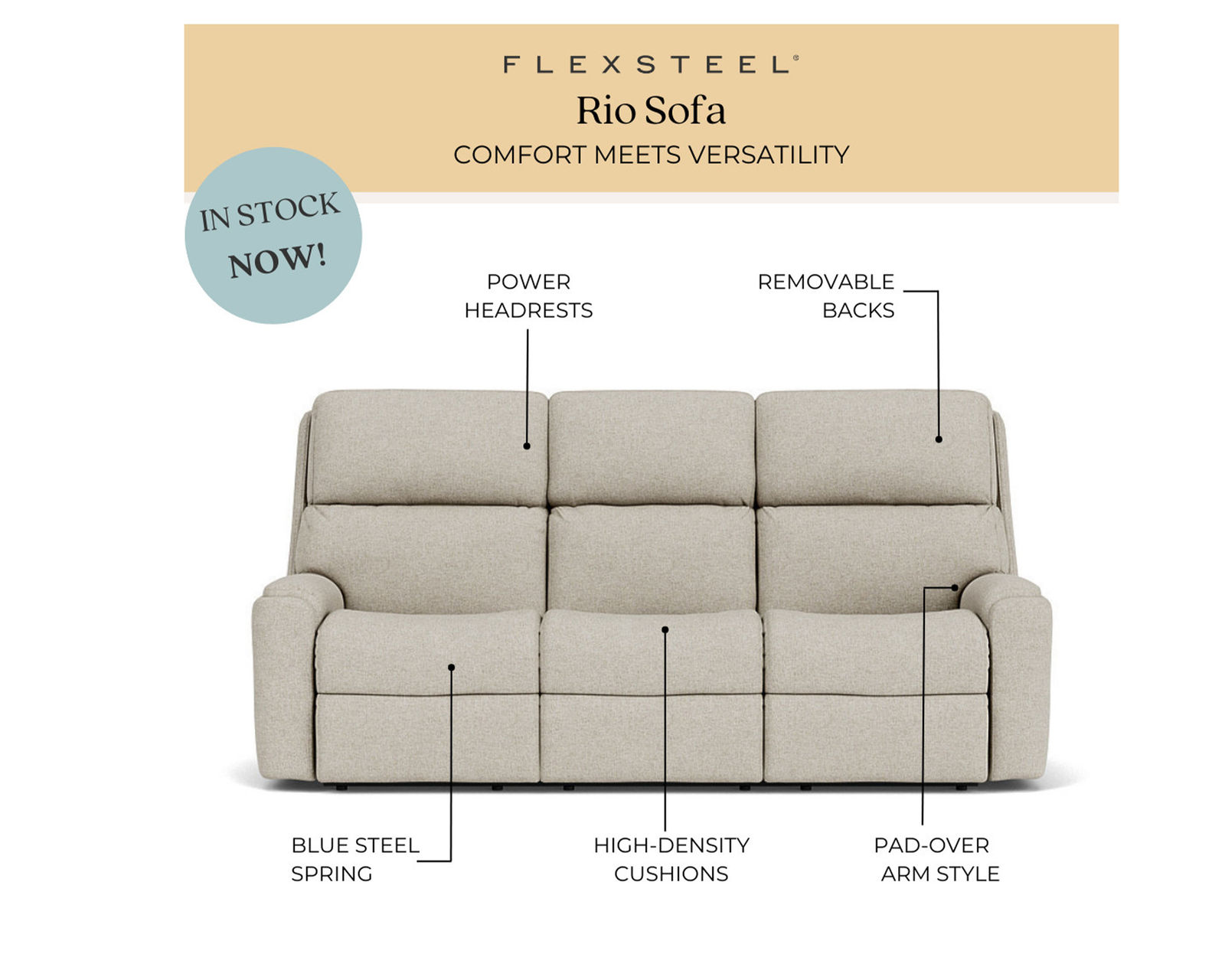 Rio 88" Power Headrest Power Reclining Sofa (In stock) - Rio Power Headrest Power Reclining Sofa (in stock)
