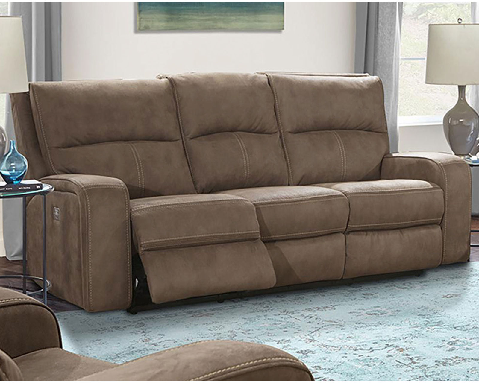 Polaris 84" Power Headrest Power Reclining Sofa Kahlua (In stock - Fast shipping) - Polaris Power Headrest Power Reclining Sofa