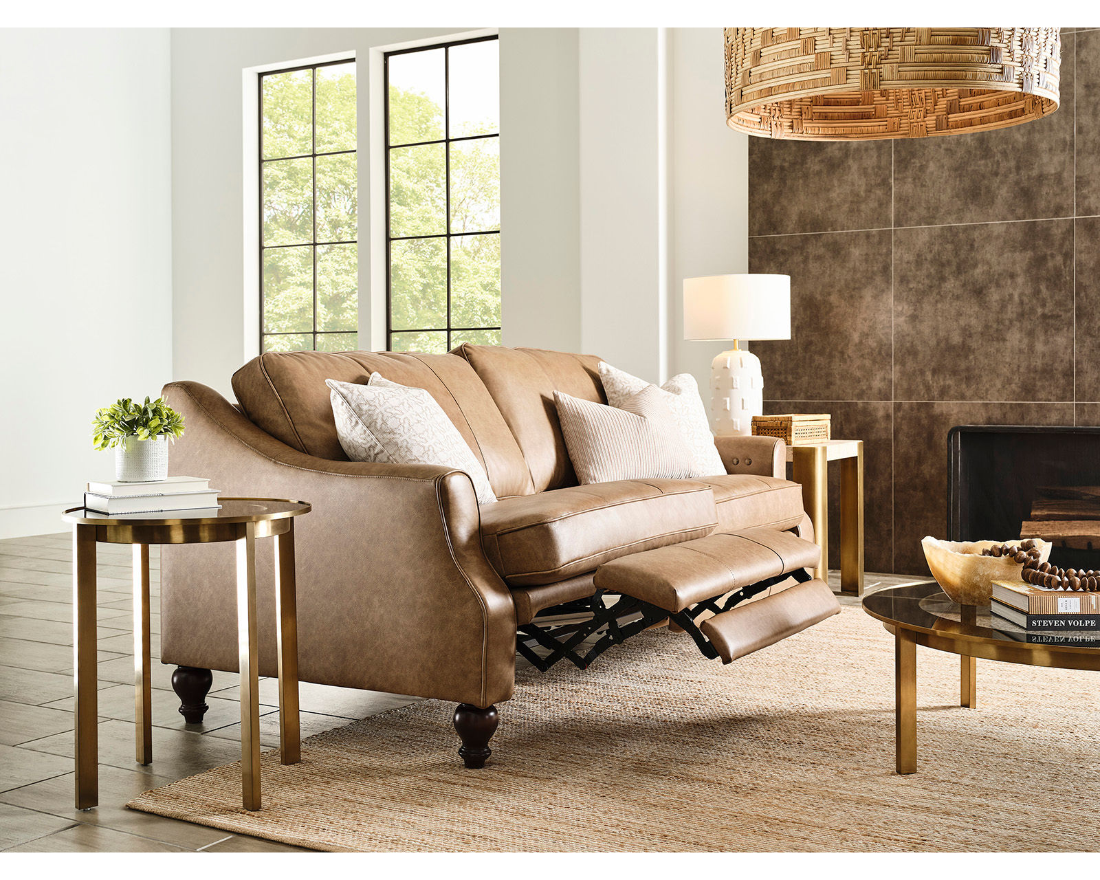 Adeline 84" Incliner Leather Sofa (+40 leathers) - Adeline 84" Incliner Leather Sofa