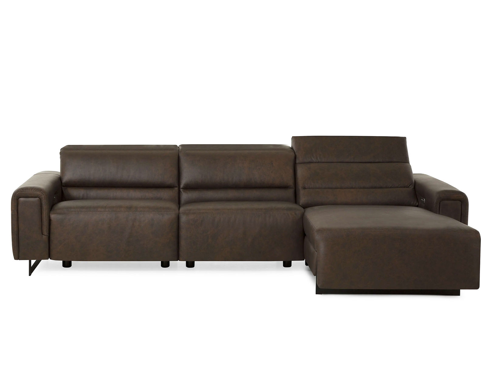 Armina 44010 Power Headrest Power Reclining Sectional (+100 leathers) - Layout I: Three Piece Reclining Sectional 117" x 64"