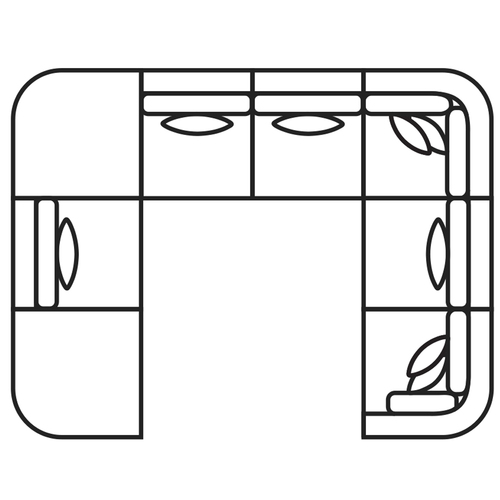 Layout I: Eight Piece Sectional 117" x 150" x 117"