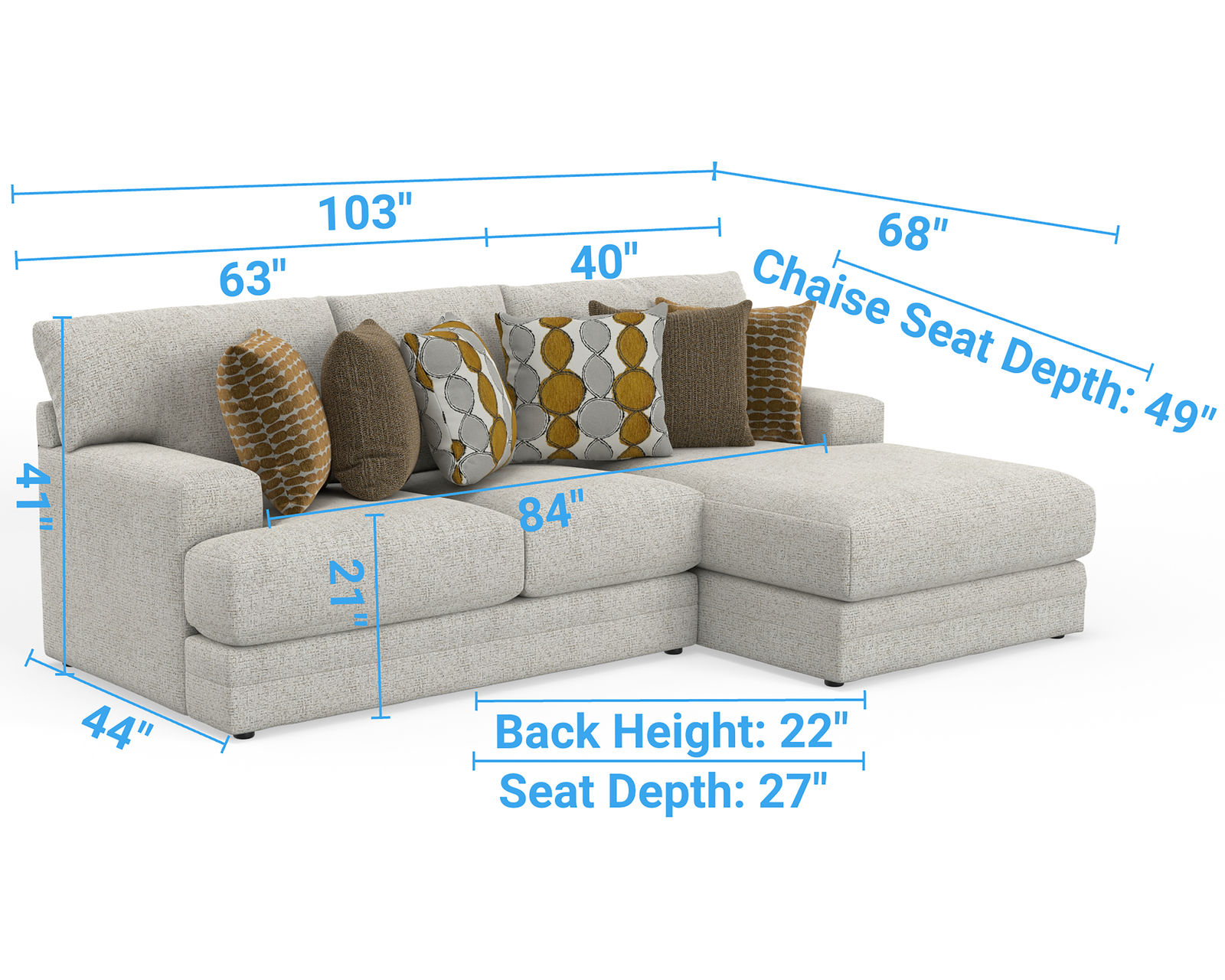 Tori 2240 Modular Sectional (Includes all pillows) - Quality You Can Count On, Comfort You'll Love.