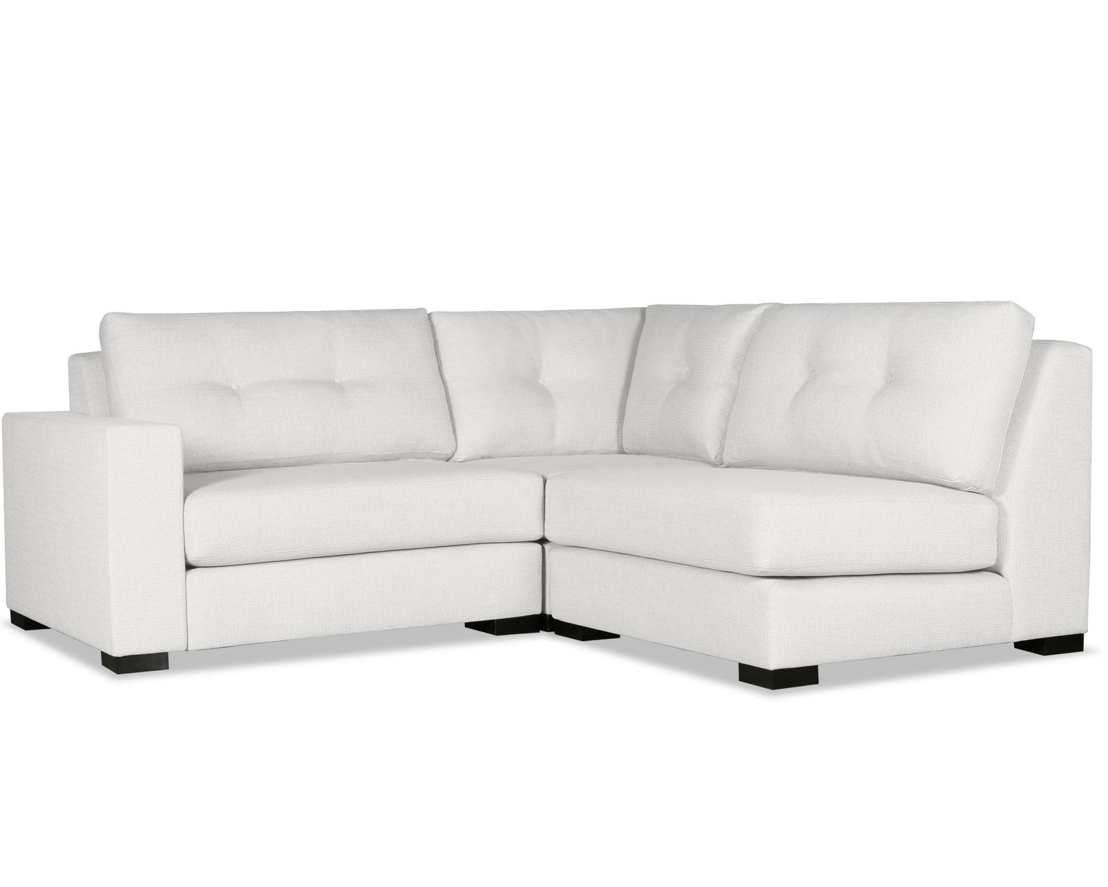 Veranda Buttoned 3 Pieces Modular Sectional w/ Right Open End (3 Colors Available) - Veranda Buttoned 3 Pieces Modular Sectional w/ Right Open End in White