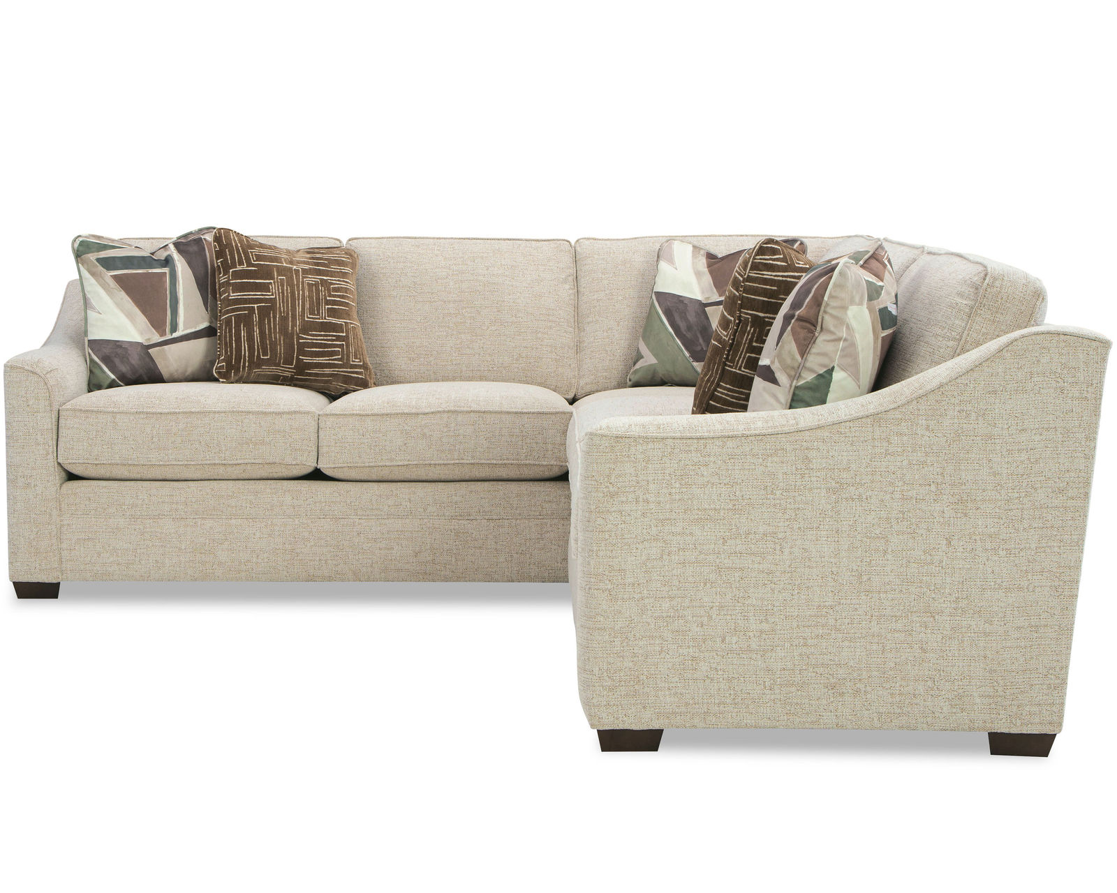 F9 Stationary Sectional (100+ Performance fabrics) Make it Yours - Features slope arm with box cushions