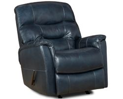 Napoli Leather Rocker Recliner Blue (In Stock)