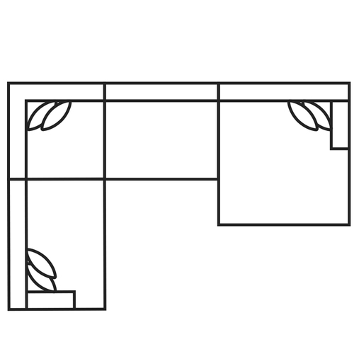 Layout F: Four Piece Sectional 102.5" x 154" x 64"