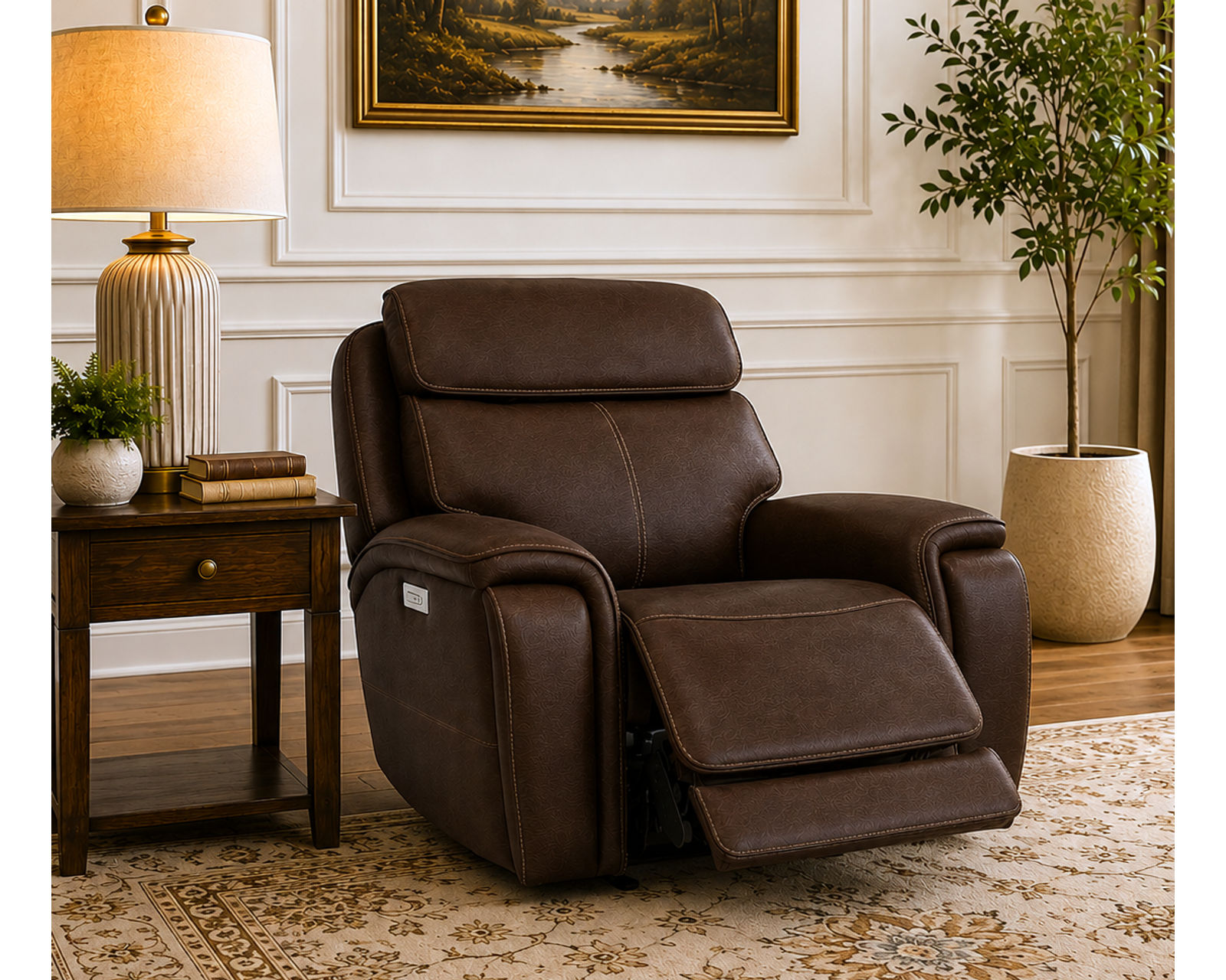 Walker 1580-70 Triple Power Leather 78" Reclining Console Loveseat (2 colors) - Flexsteel — Comfort Without Compromise.