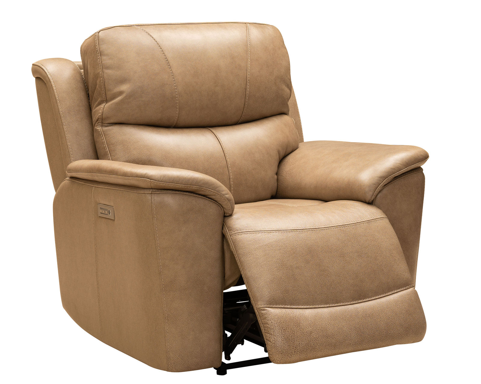 Kaden 88" Leather Power Headrest - Power Lumbar Power Reclining Sofa (Taupe) In stock - Includes Power Headrest - Power Lumbar - Power Recline