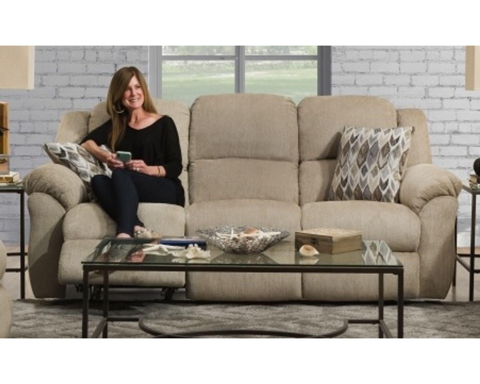 Maple 91" Reclining Sofa Fawn (In stock) - Maple 91" Reclining Sofa