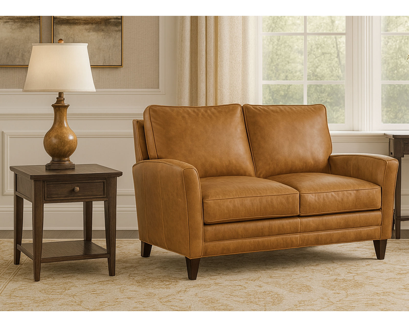 Bradington Young Zion 600 Loveseat (12 leathers) 8-Way Hand Tie - Zion Stationary Loveseat 8-Way Hand Tie