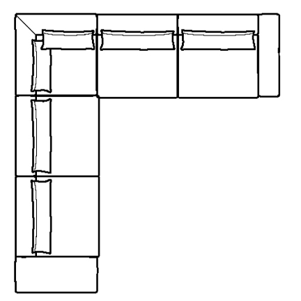 Layout I: Seven Piece Sectional 129" x 122"