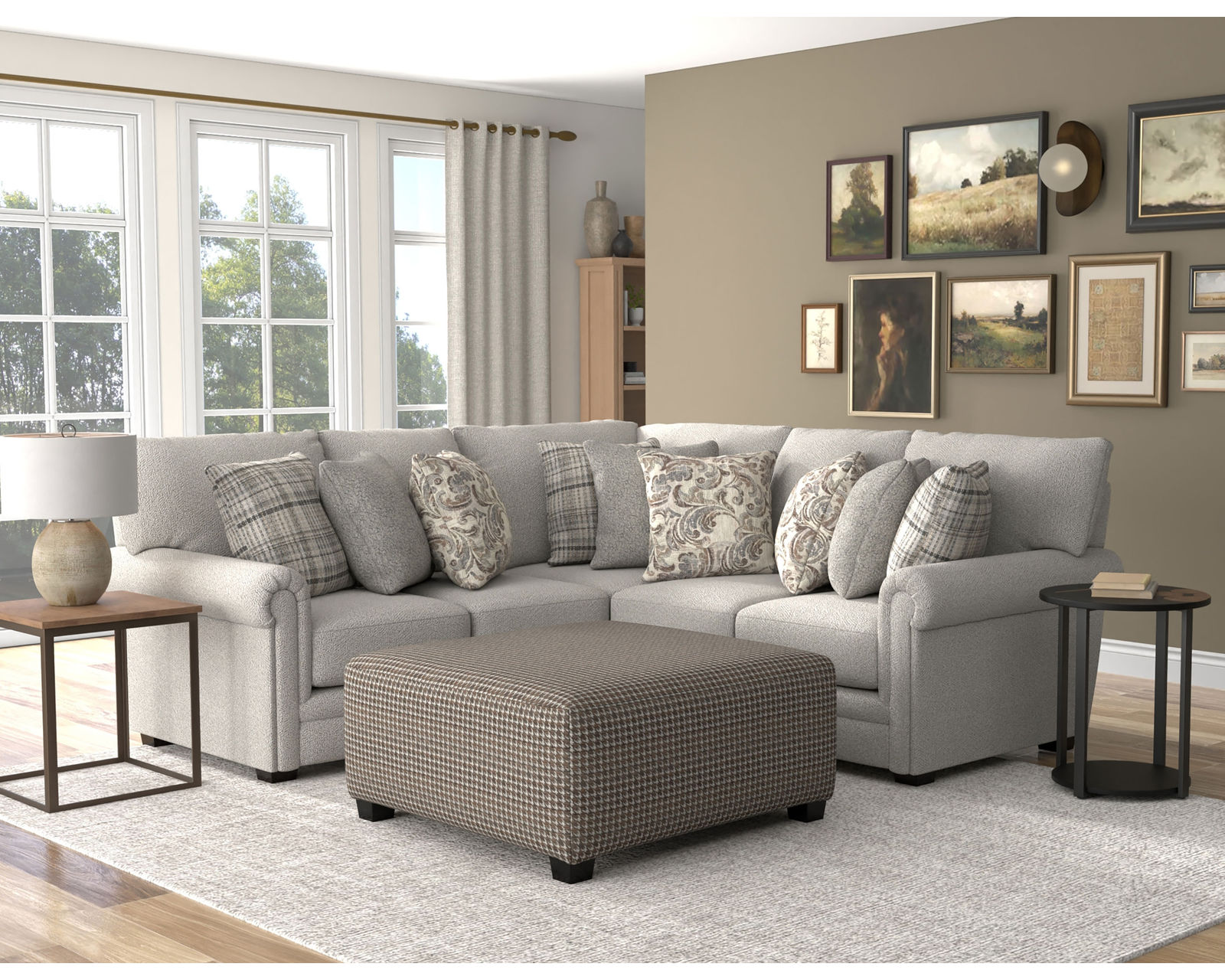 Livingston 3345 Modular Sectional (includes pillows) - Layout F: Three Piece Sectional 97" x 97"