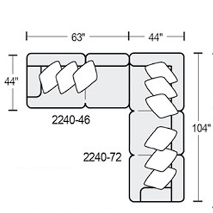 Layout C: Two Piece Sectional 107" x 104"
