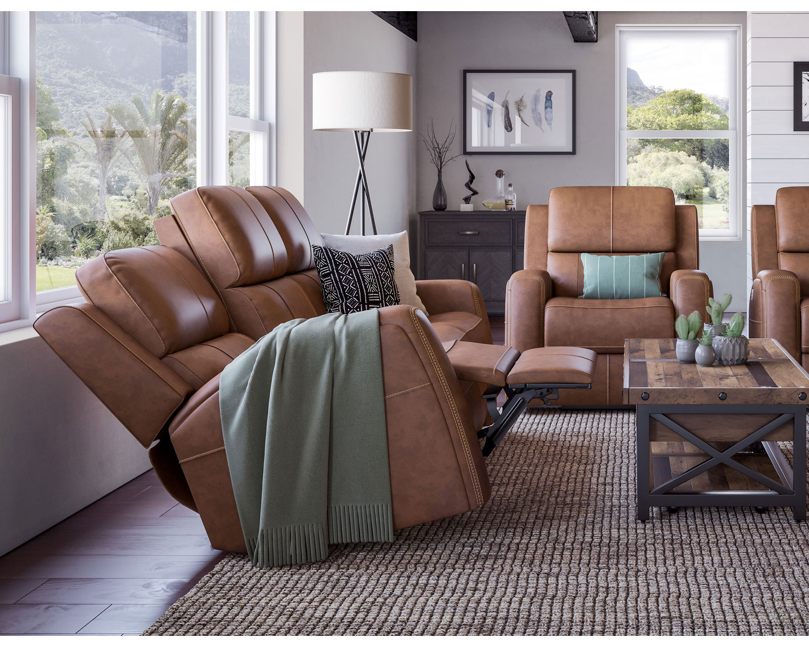 Linden Leather Power Reclining Sofa with Power Headrests and Lumbar (946-72) ZERO GRAVITY - In stock