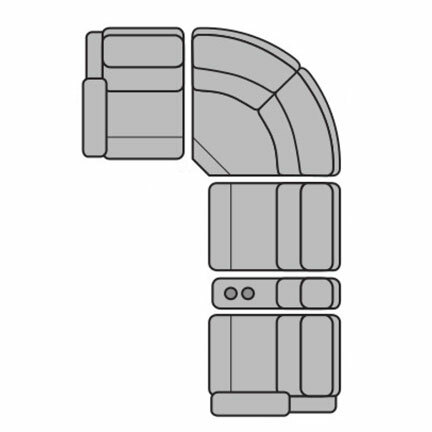 Layout J: Five Piece Reclining Sectional 96" x 120"