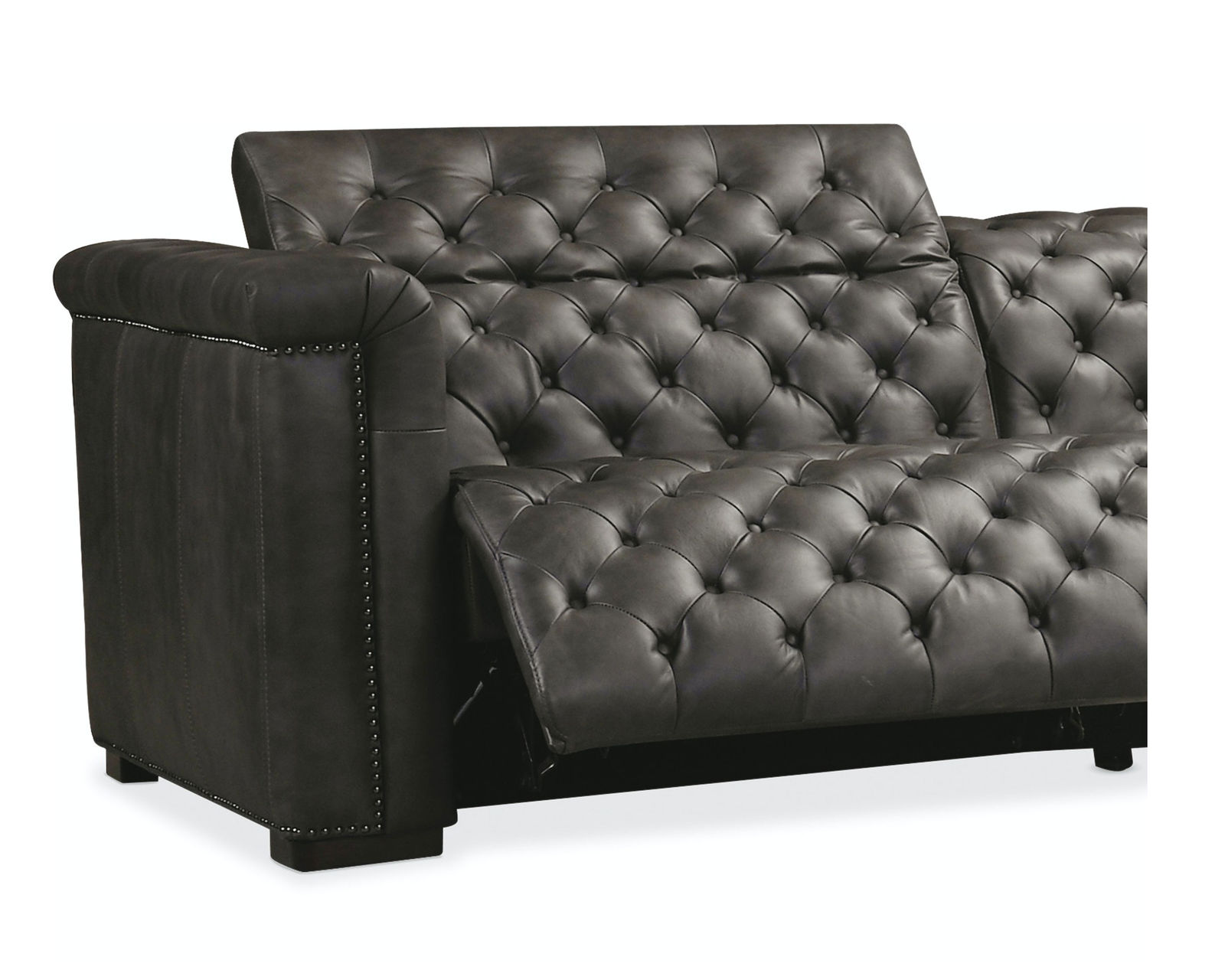 Savion Grandier Five Piece Leather Sectional with 2 Power Headrest Power Recliners