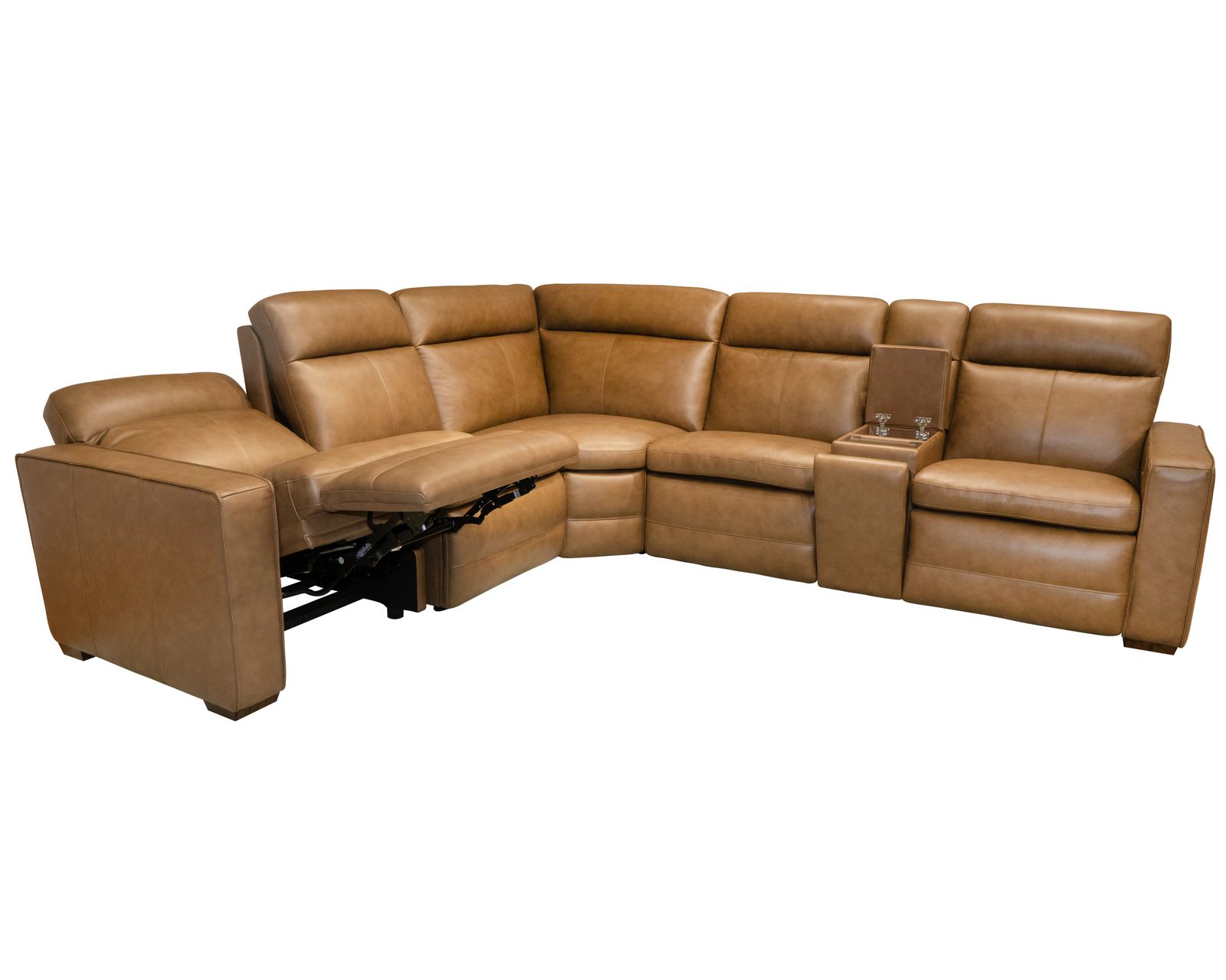 Dutch 1519 Triple Power Reclining Sectional (2 colors) in stock - Layout A: Six Piece Reclining Sectional 99.5" x 112" (4 recliners)