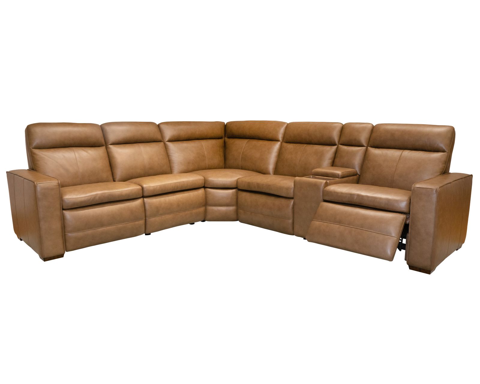 Dutch 1519 Triple Power Reclining Sectional (2 colors) in stock - Layout A: Six Piece Reclining Sectional 99.5" x 112" (4 recliners)
