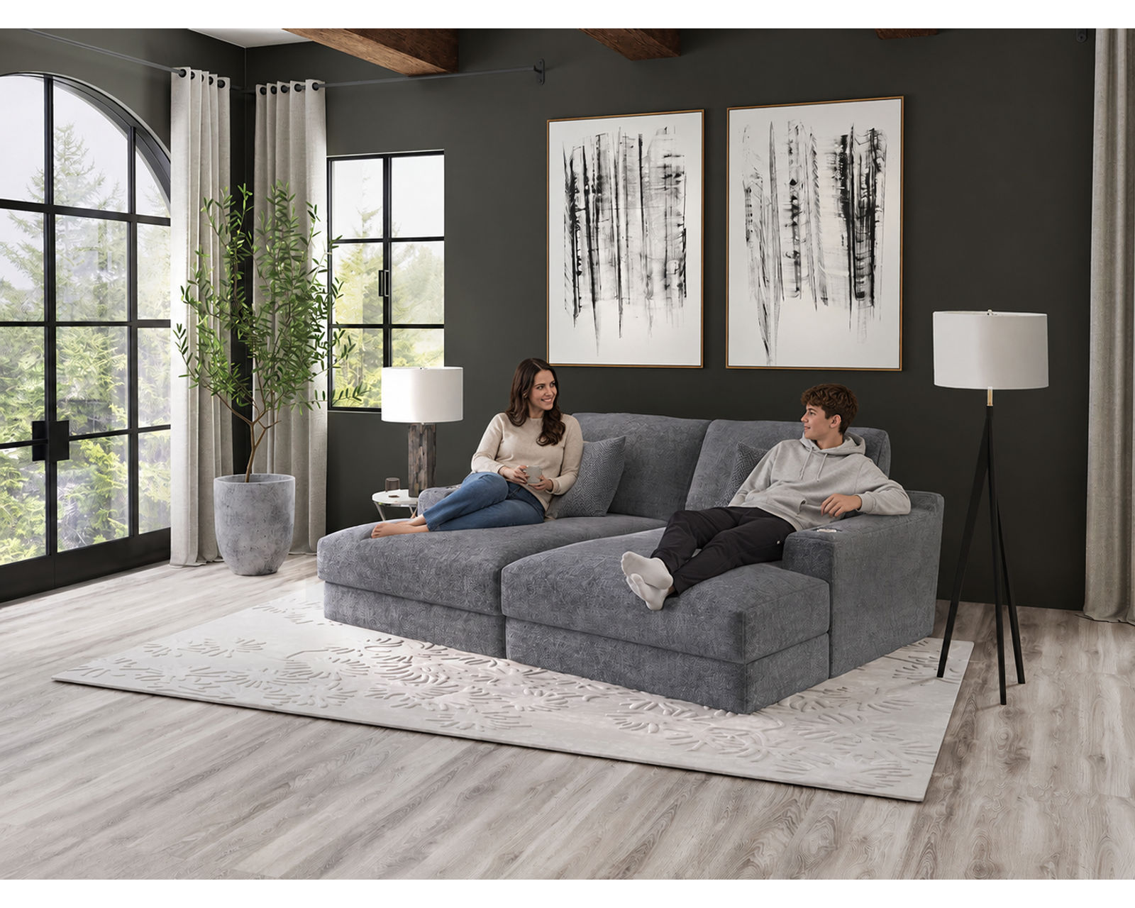 Cozy Double Wide 88" Home Theater Chaise (2 colors) Includes pillows - Built to Handle Life. Designed to Enjoy It.