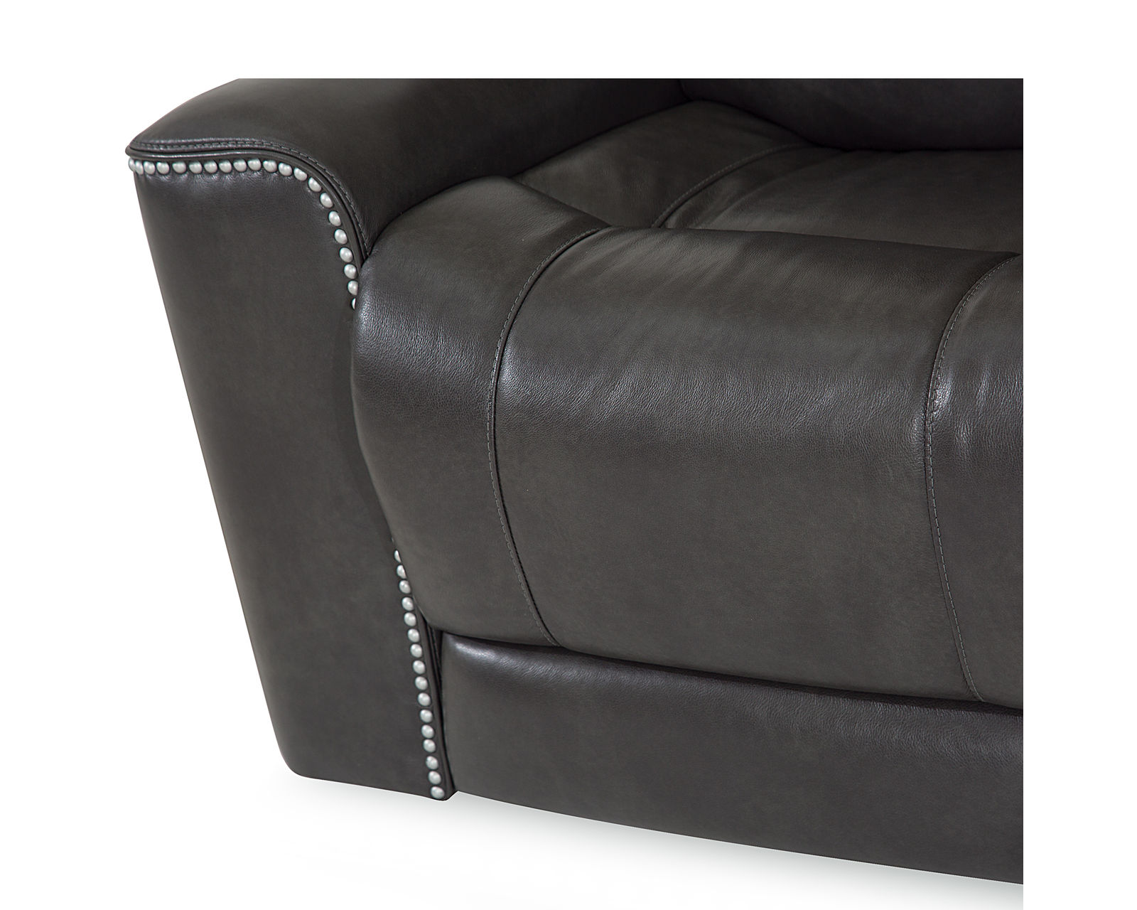 Hastings 41068 Power Headrest Power Recliner (Made to order fabrics and leathers) - Shown in Leather:  Bronco - Carbon