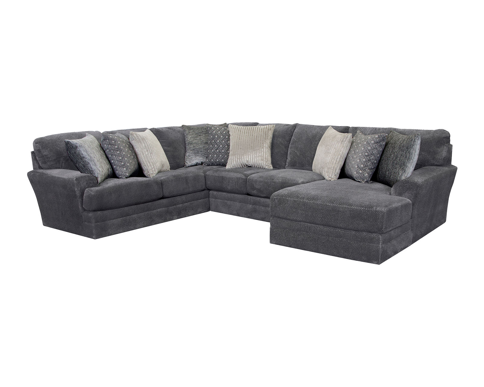 Mammoth Sectional (15 Pieces Available) 2 colors - includes all pillows - Layout N: Three Piece Sectional 101" x 139" x 67"